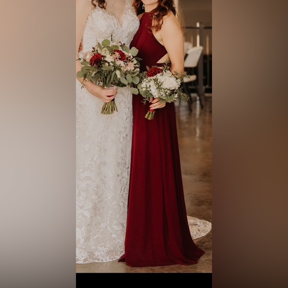 Azazie Clarice in Cabernet, size A8 - Picture 1 of 6